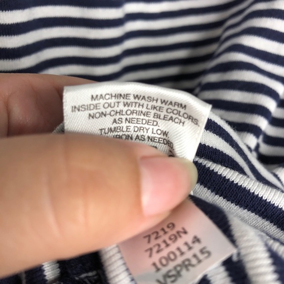 Hanna Andersson Girl's Blue Stripe Dress Size 160 - Picture 4 of 9